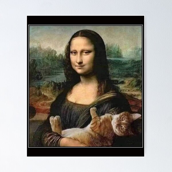 Item preview, Mona Lisa With Kitty Cat Da Vinci Art designed and sold by obviouslogic.