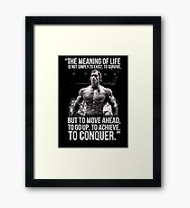 Arnold Schwarzenegger Arnie Conquer Quote Framed Print