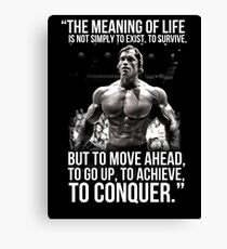 Arnold Schwarzenegger Arnie Conquer Quote Canvas Print