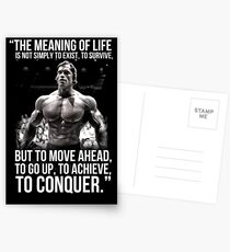 Arnold Schwarzenegger Arnie Conquer Quote Postcards