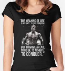 Arnold Schwarzenegger Arnie Conquer Quote Women's Fitted Scoop T-Shirt