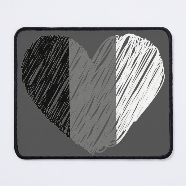 Item preview, Black, Grey & White Scribbled heart Vector - Heart designed and sold by SheetalMourya.