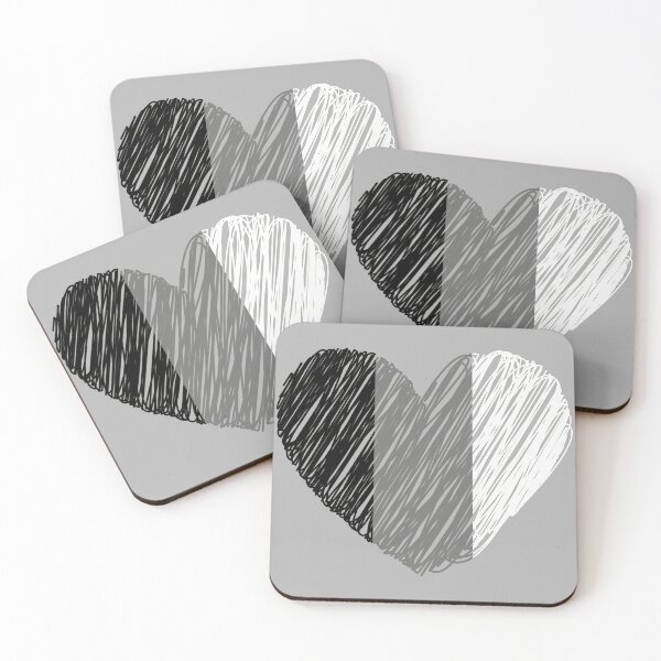Item preview, Black, Grey & White Scribbled heart Vector - Heart designed and sold by SheetalMourya.