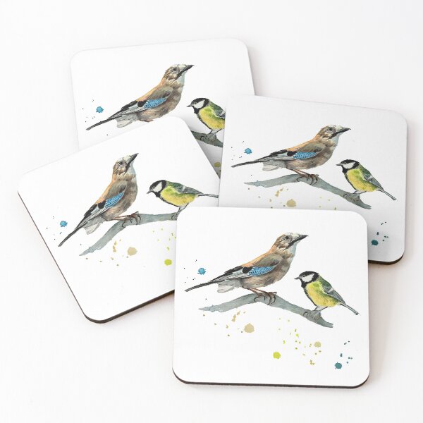 Item preview, Eurasian jay and Great tit designed and sold by Marianne Elvan Barfoed.