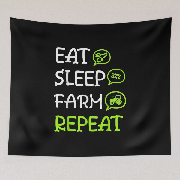 Item preview, Funny Saying Farmer Eat Sleep Farm Repeat designed and sold by Rognvar.