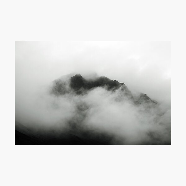 Scafell (English Lake District) in the Mist (monochrome version) Photographic Print