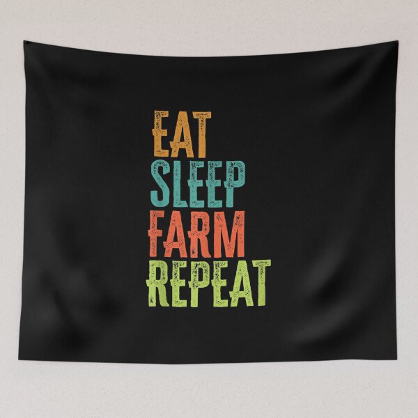 Item preview, Retro Eat Sleep Farm Repeat Horses Pigs Farming designed and sold by Rognvar.