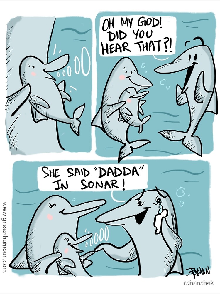"Dolphin Dad" Art Print by rohanchak Redbubble