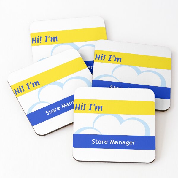 Artikelvorschau, Leeres Cloud Nine "Store Manager"-Namensschild entworfen und verkauft von BCFlamingo.