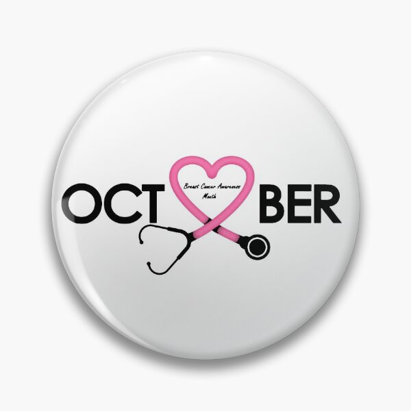 Item preview, Medical Stethoscope Pink Heart Ribbon Sign breast Cancer October designed and sold by WearWolfDesigns.