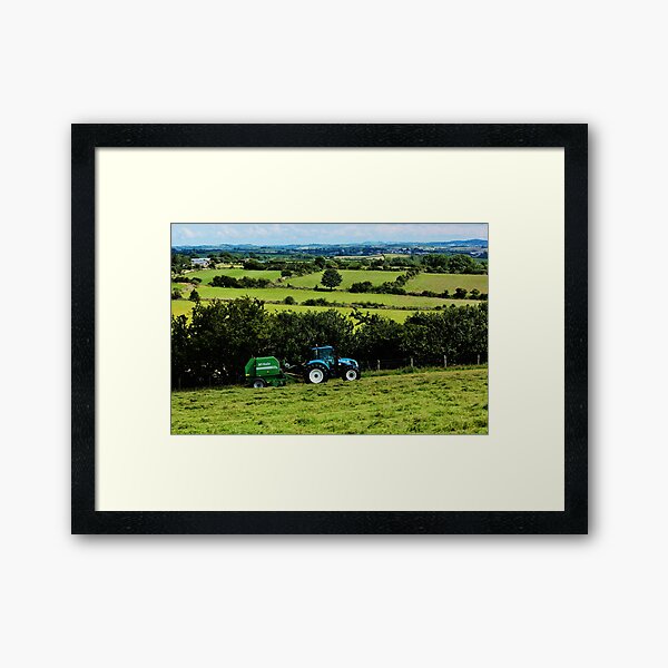Blue and Green Baling Framed Art Print