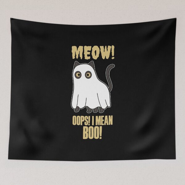 Item preview, Meow! Oops, I mean Boo! Funny cat Halloween inspired design! designed and sold by HROC.
