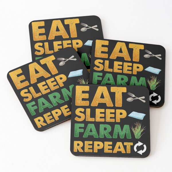 Item preview, Eat Sleep Farm Repeat Sarcastic Farming Pun designed and sold by Rognvar.