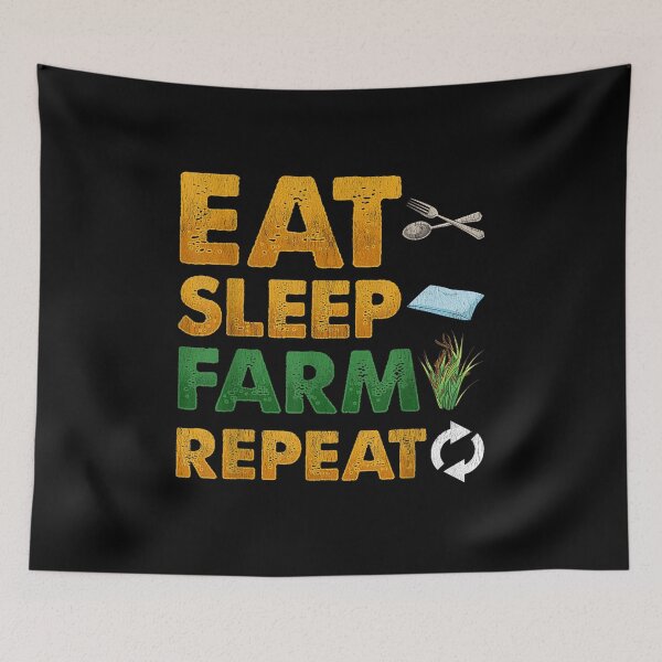Item preview, Eat Sleep Farm Repeat Sarcastic Farming Pun designed and sold by Rognvar.