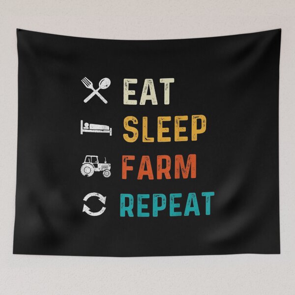 Item preview, Funny Eat Sleep Farm Repeat Farmer Life Pun designed and sold by Rognvar.