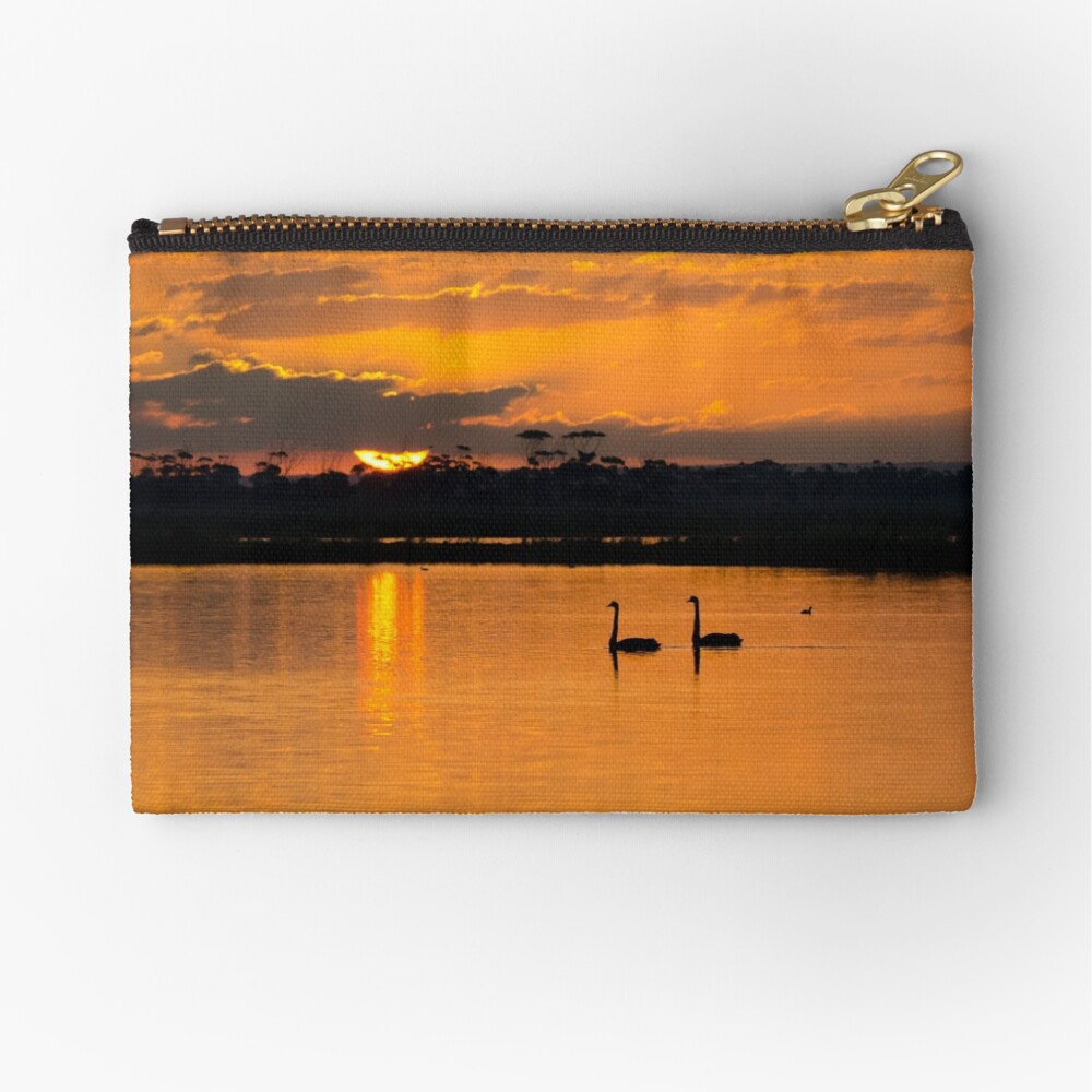 Sunset over Lake Borrie Zipper Pouch