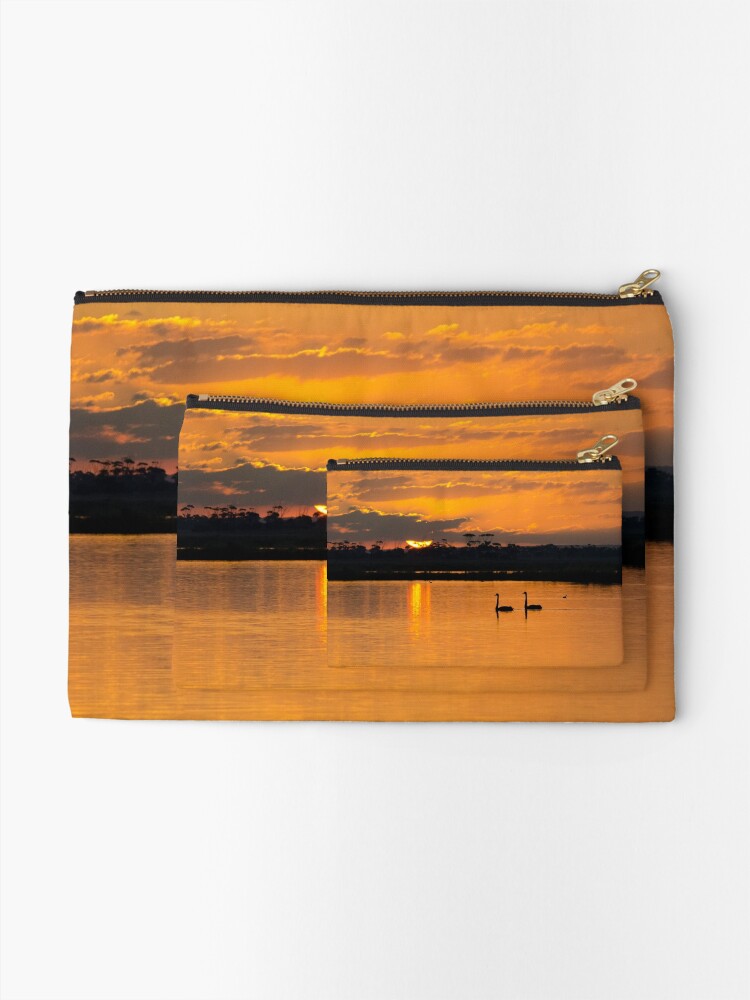 Alternate view of Sunset over Lake Borrie Zipper Pouch