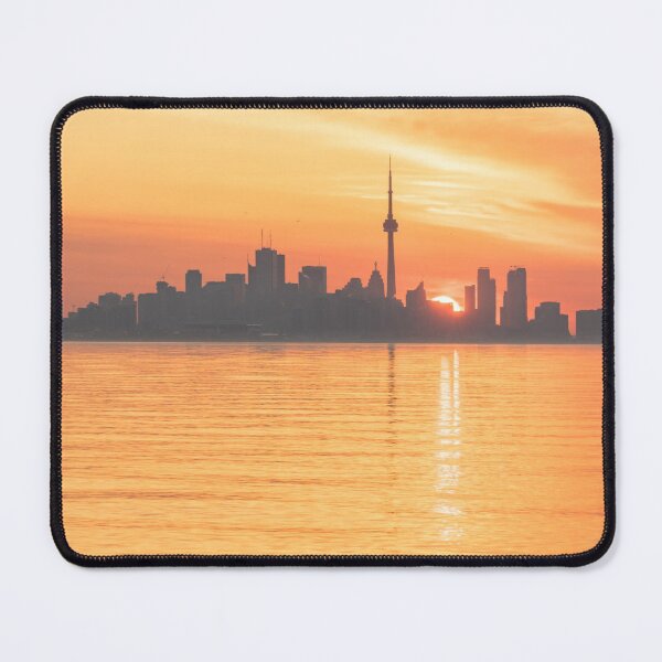 Item preview, The Wait is Over - Split Sunrise Behind Toronto Skyline designed and sold by Georgia Mizuleva.