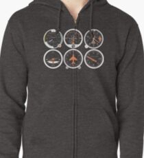 Basic Six Flight Instruments Zipped Hoodie