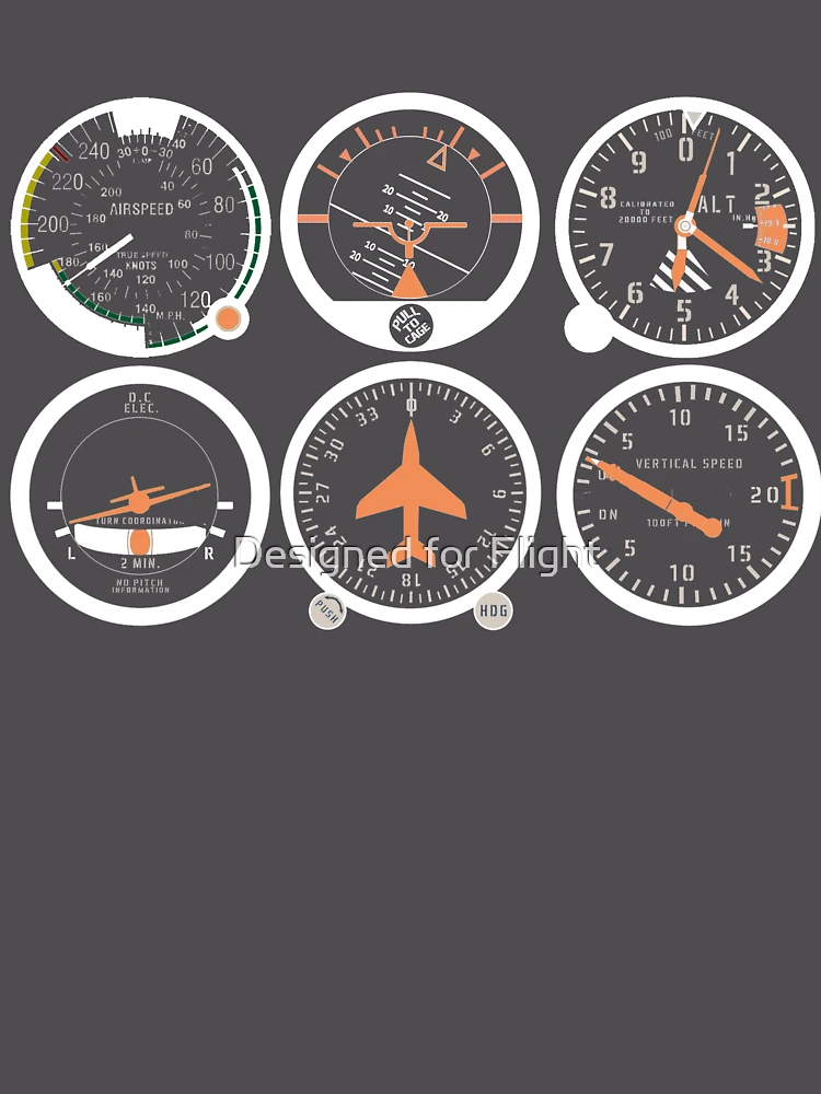 Thumbnail 6 of 6, Premium Oversized Hoodie, Basic Six Flight Instruments designed and sold by Designed for Flight.