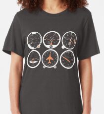 Camiseta ajustada Instrumentos de vuelo básicos seis
