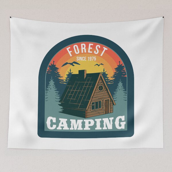 Item preview, Retro Forest Camping designed and sold by Vector Scout Lab.