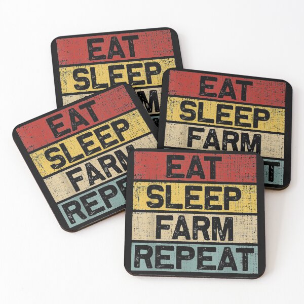 Item preview, Eat Sleep Farm Repeat Funny Retro Vintage Farmer designed and sold by Rognvar.