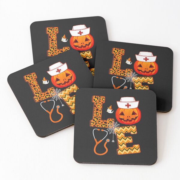 Item preview, Leopard LOVE Halloween Pumpkin Stethoscope Heartbeat Nurse designed and sold by ann5pvlauren.