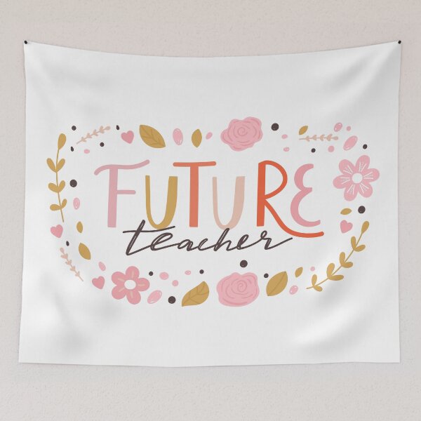 Item preview, Future Teacher typography print. Quote design with floral composition. designed and sold by CoCoArt-Ua.