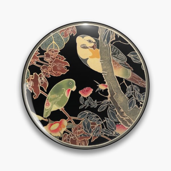 Item preview, Japanese Vintage Garden Bird And Small Green Parakeet designed and sold by TrulyEpoque.