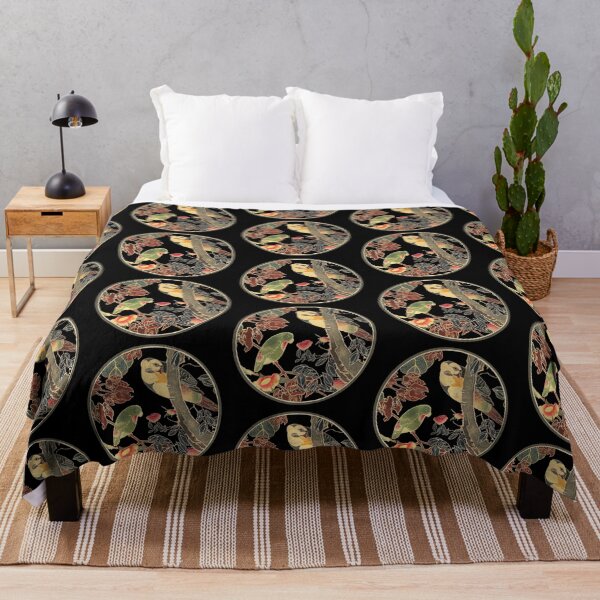 Item preview, Japanese Vintage Garden Bird And Small Green Parakeet designed and sold by TrulyEpoque.