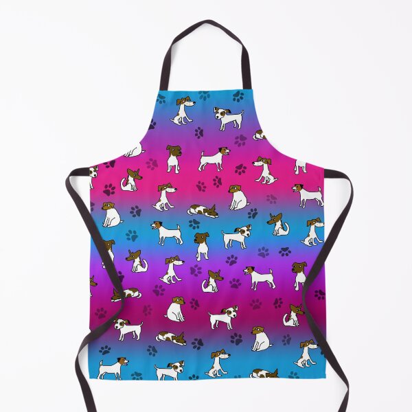 Item preview, Jack Russell Terrier Cartoon Pattern With Blue And Pink Background designed and sold by jaggerstudios.