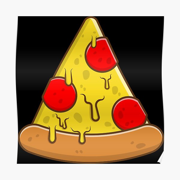 Art Mural Sur Le Theme Caricature De Pizza Redbubble