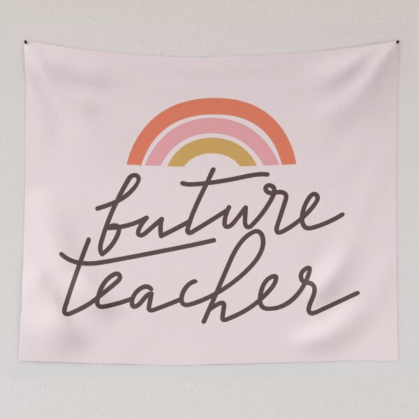 Item preview, Future Teacher typography print. Quote design with rainbow. designed and sold by CoCoArt-Ua.