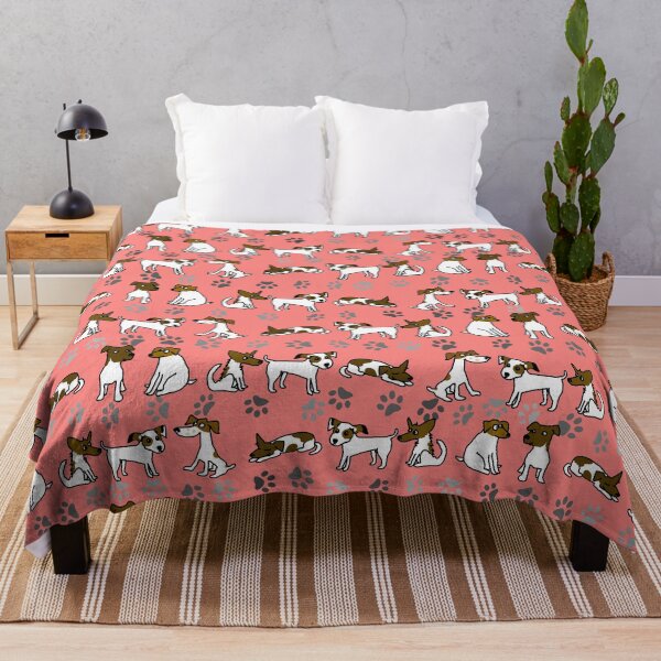 Item preview, Jack Russell Terrier Cartoon With Salmon Pink Background designed and sold by jaggerstudios.