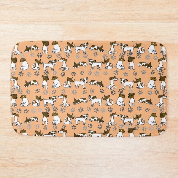Item preview, Jack Russell Terrier Cartoon With Peach Background designed and sold by jaggerstudios.