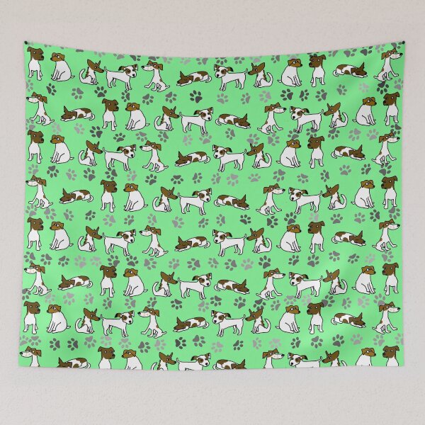 Item preview, Jack Russell Terrier Cartoon With Mint Background designed and sold by jaggerstudios.