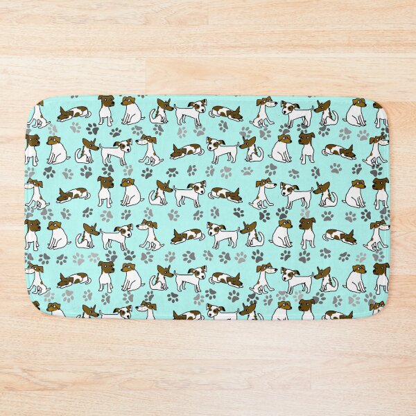 Item preview, Jack Russell Terrier Cartoon With Light Blue Background designed and sold by jaggerstudios.