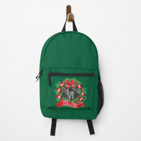 Newfoundland Dog Holiday Christmas Wreath Backpack