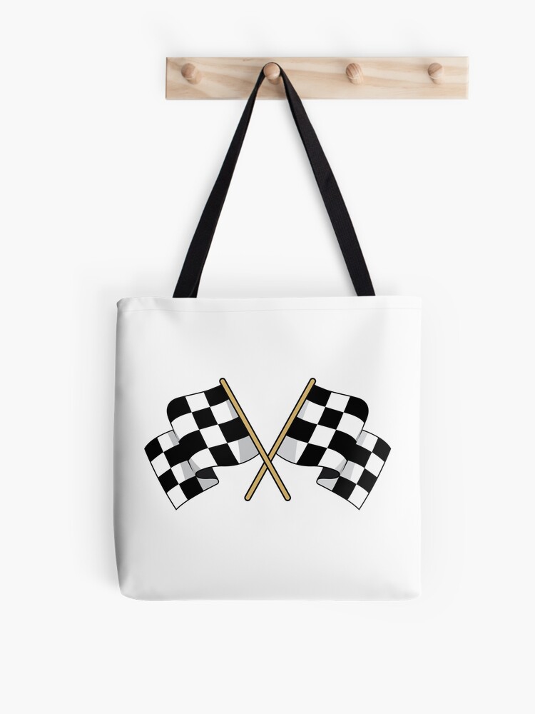 Classic Black and White Race Check Checkered Geometric Win Water Bottle