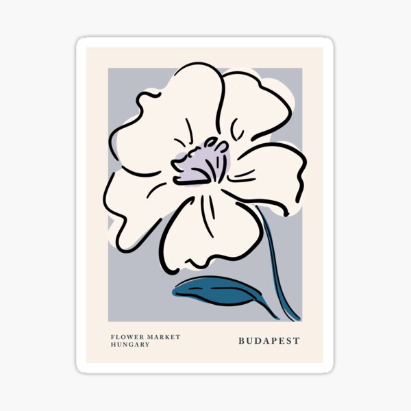 Item preview, Flower market, Budapest, Abstract white flower, Posters aesthetic, Floral art, Cottagecore decor, Retro print designed and sold by KristinityArt.