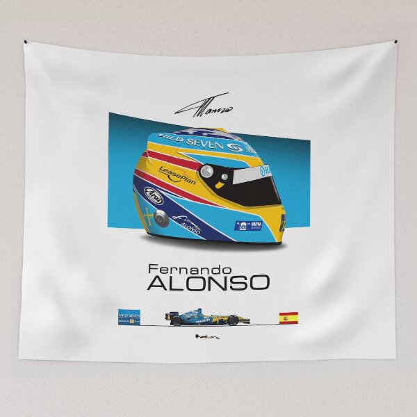 Item preview, Fernando Alonso 2006 Helmet and car Print designed and sold by JageOwen.