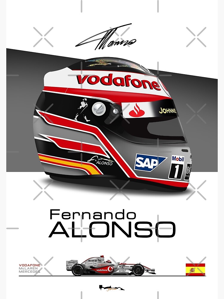 Fernando Alonso Helmet Poster - McLaren F1