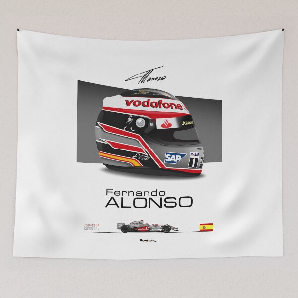 Item preview, Fernando Alonso 2007 Helmet and car Print designed and sold by JageOwen.