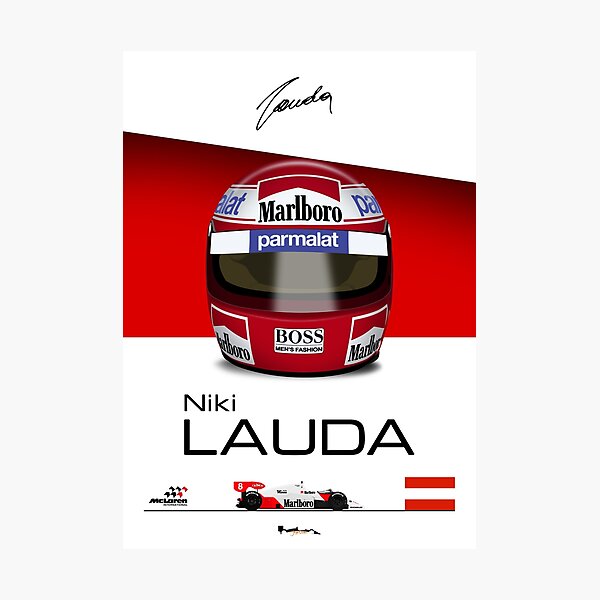 NIKI LAUDA SIGNED HELMET POSTER PRINT PHOTO AUTOGRAPH GIFT F1 FORMULA ONE LEGEND 