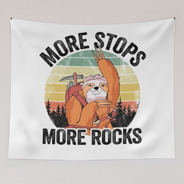 Item preview, More Stops More Rocks Vintage Sunset Retro Sloth Geologist designed and sold by Stronzi.