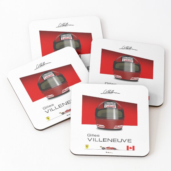 Item preview, Gilles Villeneuve Front 312T4 - Front Helmet and car Print designed and sold by JageOwen.