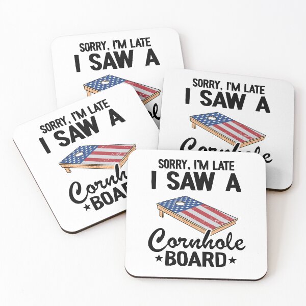 Item preview, Sorry, I'm Late I Saw A Cornhole Board US Flag Corn Hole designed and sold by Stronzi.
