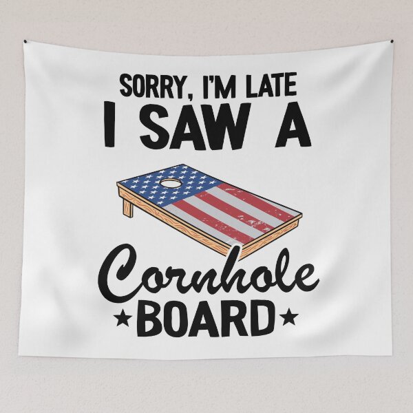 Item preview, Sorry, I'm Late I Saw A Cornhole Board US Flag Corn Hole designed and sold by Stronzi.