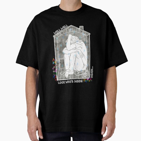 Inside again - flower embroidery Oversized T-Shirt